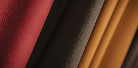 tecidos de couros amarelo, vermelho e marrom feito pela jbs couros